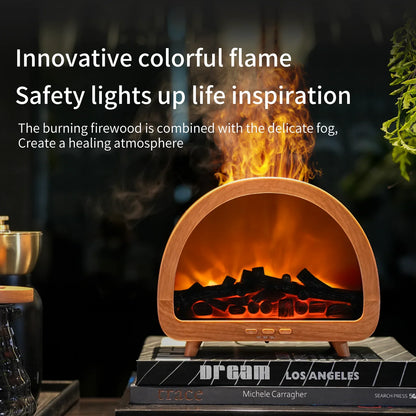 VOSS Remote-Controlled Fireplace Diffuser - Auto Oil Dispensing Humidifier (High Mist Output)