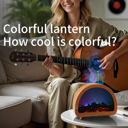 VOSS Remote-Controlled Fireplace Diffuser - Auto Oil Dispensing Humidifier (High Mist Output)