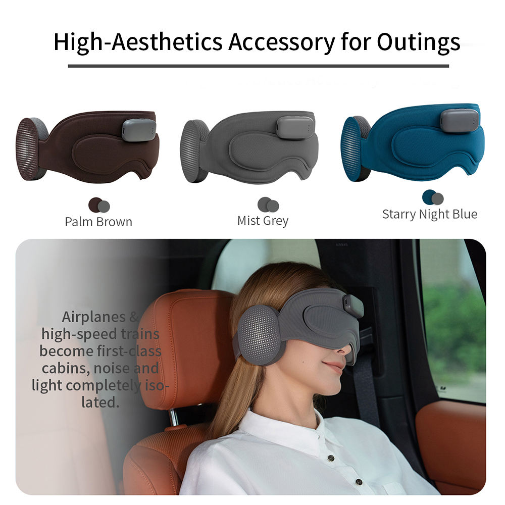Smart AI Meditation Sleep Mask - App-Connected Bluetooth Music, 100% Light Blocking, Portable Eye-Caring