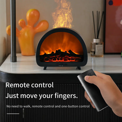 VOSS Remote-Controlled Fireplace Diffuser - Auto Oil Dispensing Humidifier (High Mist Output)