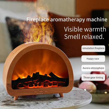 VOSS Remote-Controlled Fireplace Diffuser - Auto Oil Dispensing Humidifier (High Mist Output)