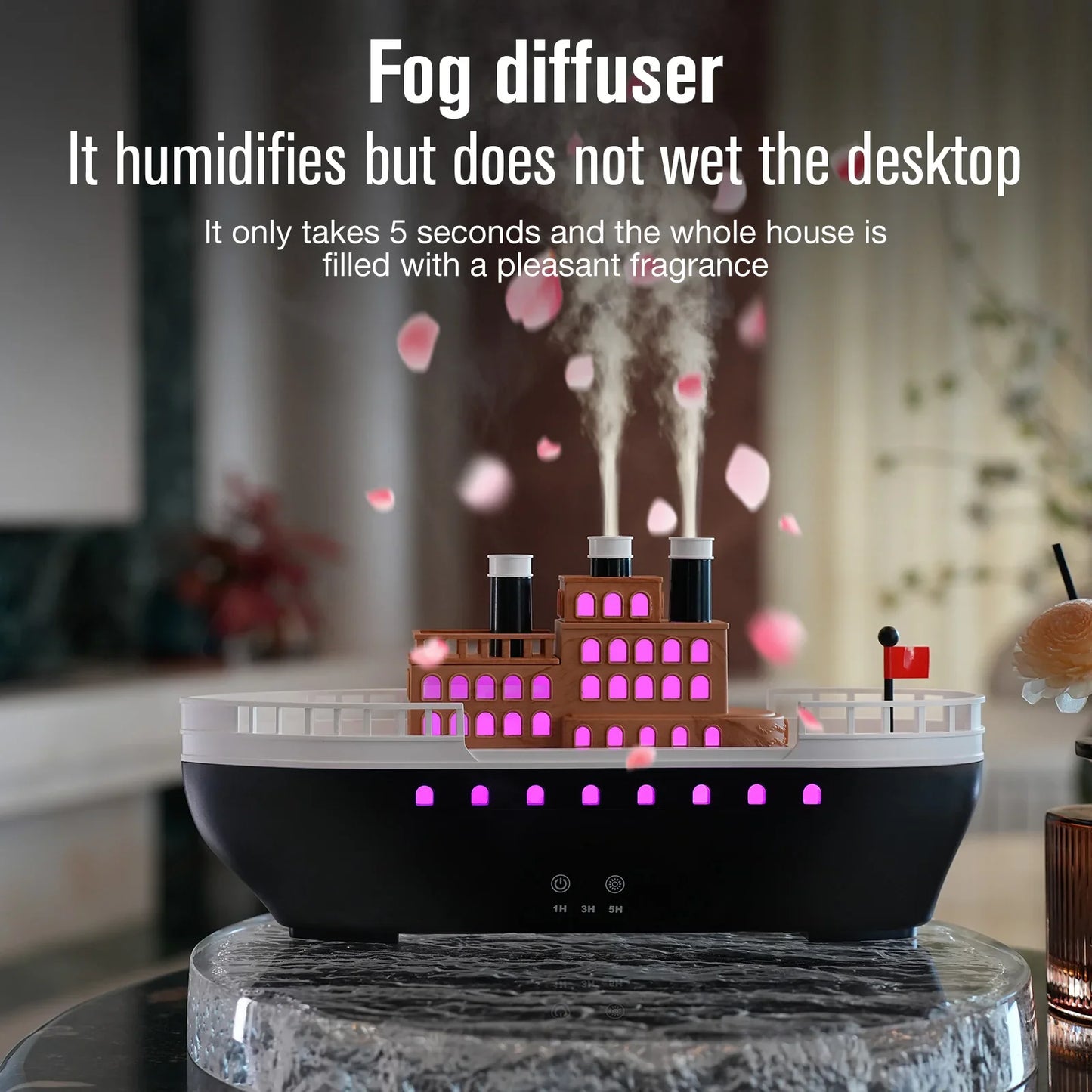 VOSS Smart Ship Diffuser - Remote Control Humidifier with Extra-Large Mist